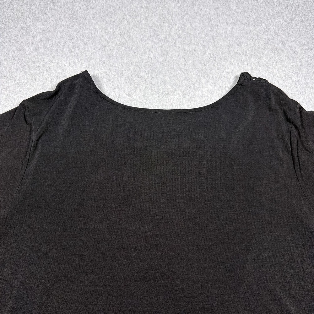 C Est. 1946 Black Crochet Lace Neck Short Sleeve Top Plus Size 22/24W - Picture 8 of 9